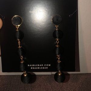 Gold and black Baublebar drop earrings